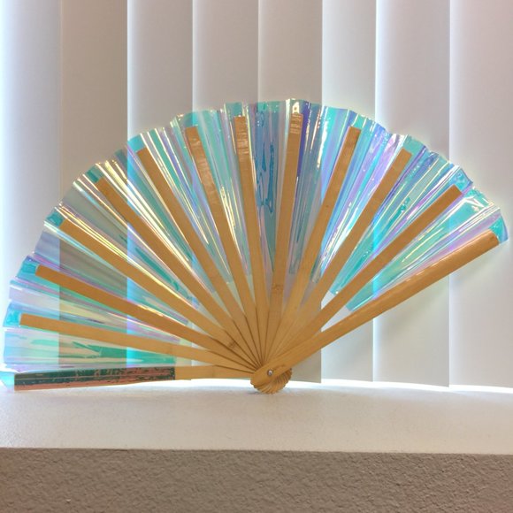 PRE-LOVED LASR - Liquid Shockwave Iridescent Fluid Rave Fan- MISC017 - Picture 4 of 10
